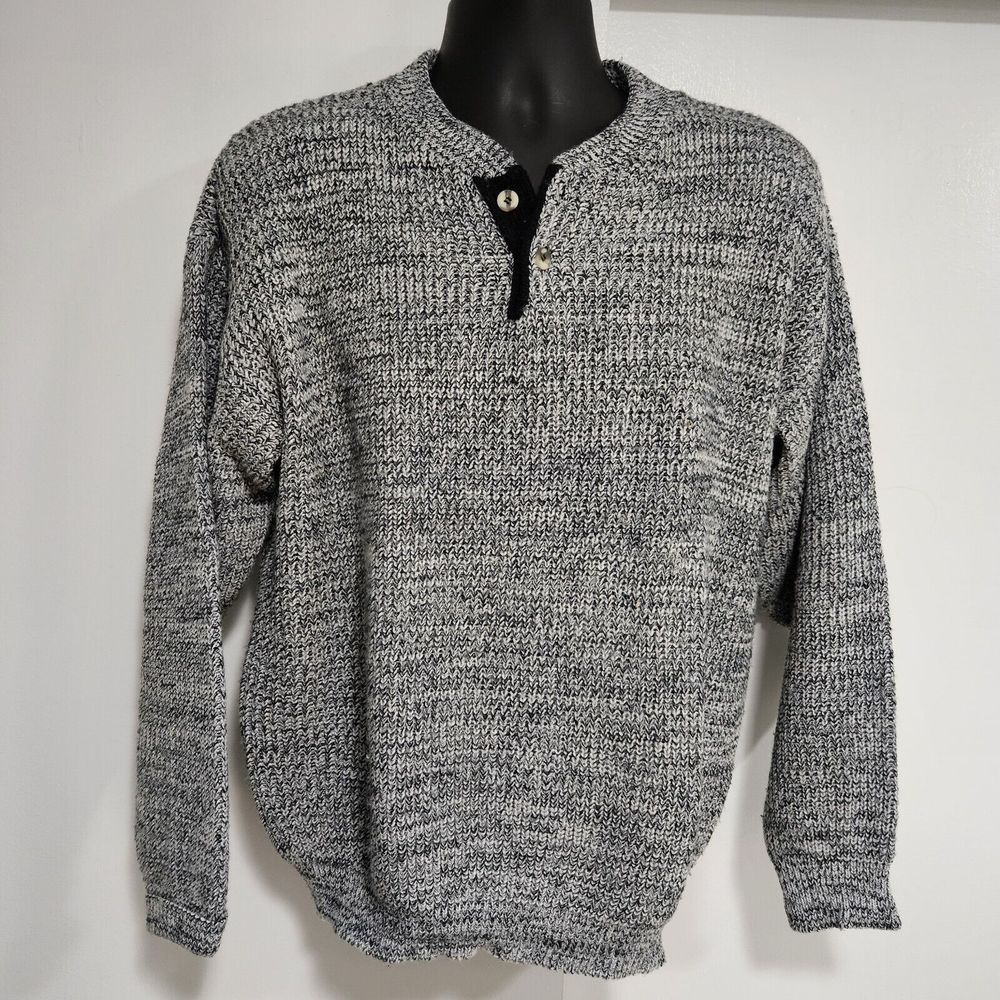 Vintage Segments Brand Rag Style Sweater Men’s Size Medium Black Vtg 80s